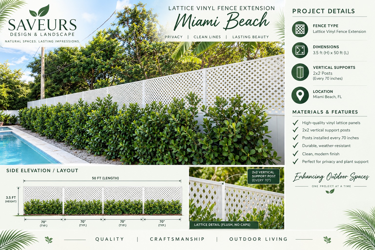 Lattice Vinyl Fence Extension — Miami Beach